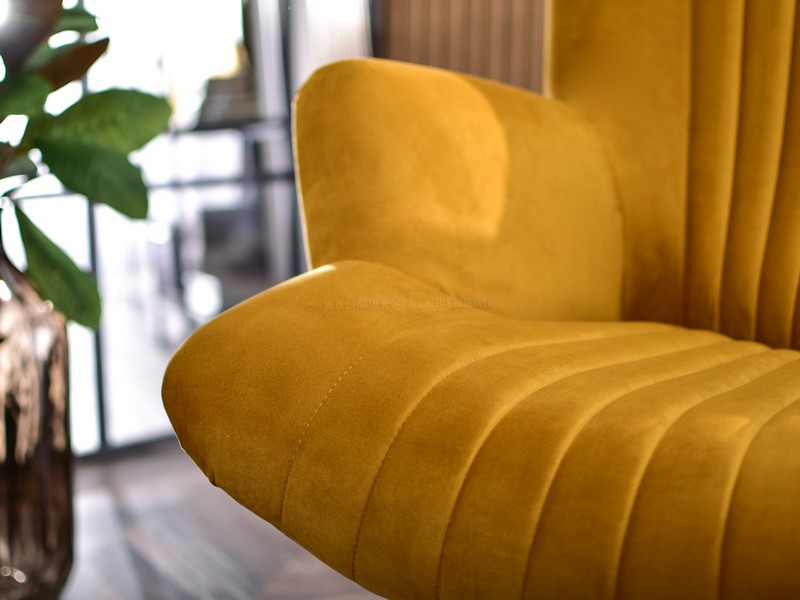 fotel ESLA miodowy nowoczesny elegancki żółty