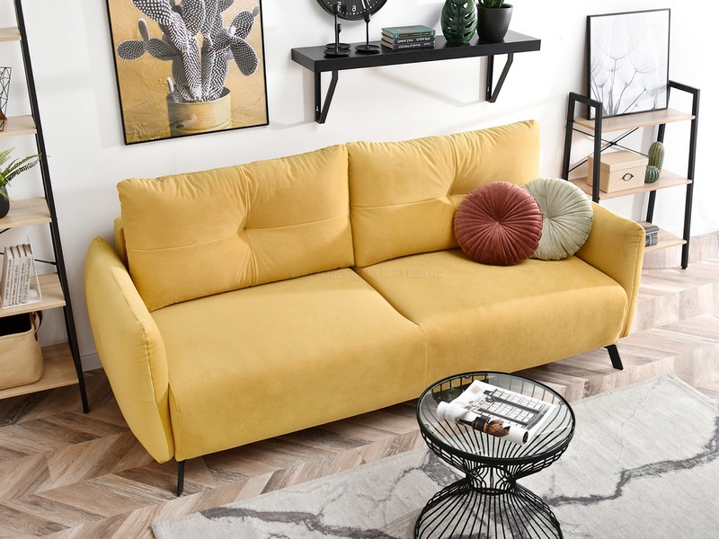 sofa LULU żółta jasna przytulna ciepła komfortowa