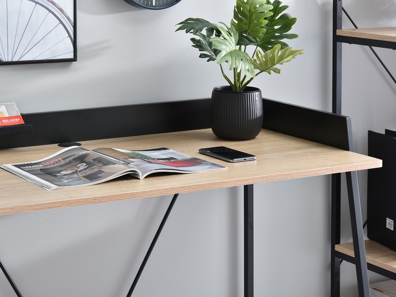 biurko LIAM czarne sonoma proste designerskie do nauki