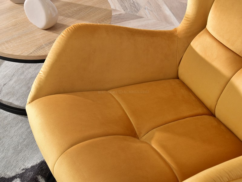 fotel NOEL przeszycia nowoczesny komfortowy do salonu miodowy