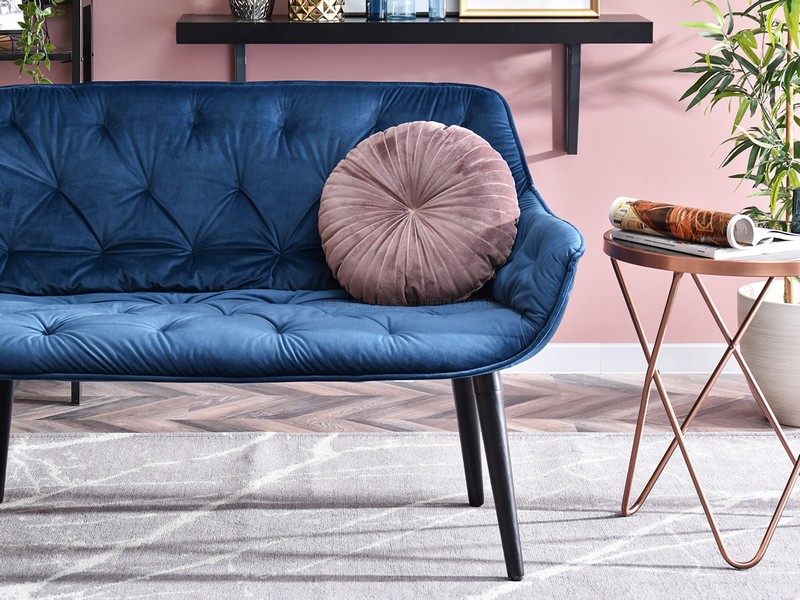sofka IDIL sofa granatowa pikowanie styl glamour nowoczesna do salonu