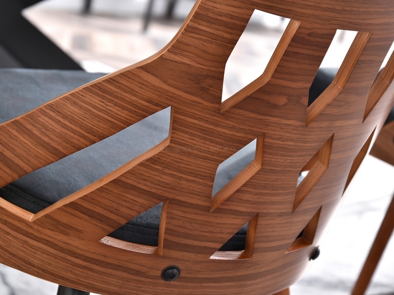 krzesło crabi orzechowe nowoczesne fornirowane do jadalni modnej 