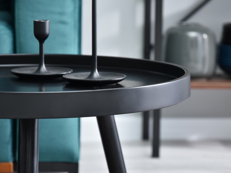 czarny stolik kawowy LAVIN S modny designerski loftowy