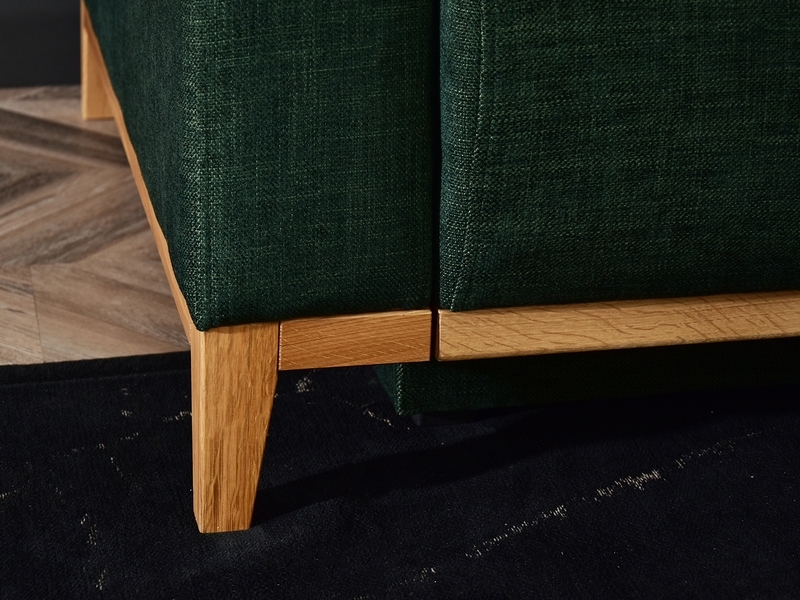 kanapa z funkcją spania STOCKHOLM styl skandynawski bukowe nóżki pokój dzienny wypoczynek 
