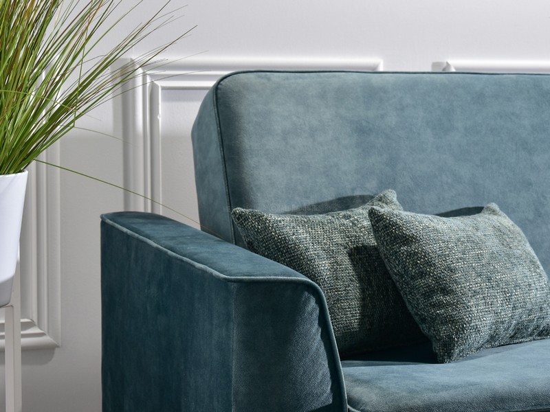 turkusowa wersalka do pokoju dziennego MALO komfortowa nowoczesna przyjemna w dotyku meble tapicerowane na zamówienie indywidualne