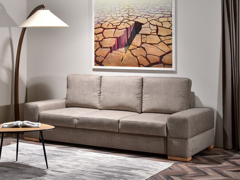 beżowa kanapa rozkładana 3osobowa do salonu pokoju dziennego MONTANA meble tapicerowane na zamówienie indywidualne